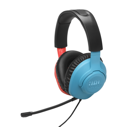 JBL Quantum 100N - Blue / Red - Wired over-ear gaming headset with detachable mic - Detailshot 3